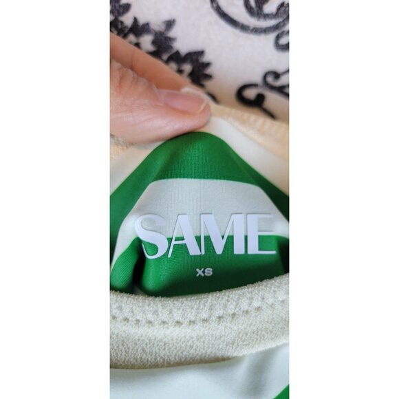 SAME Los Angeles Swim Womens One Piece ColorBlock Stripped Green XSmall - Picture 5 of 7